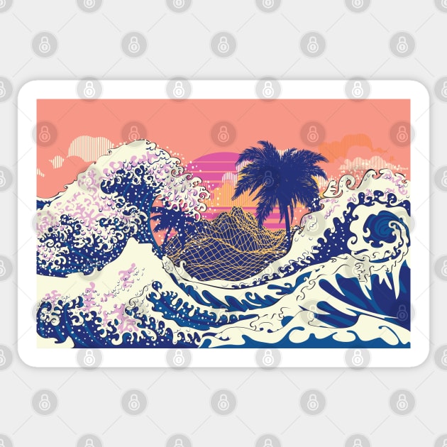 The great wave and Palms Sticker by AnnArtshock